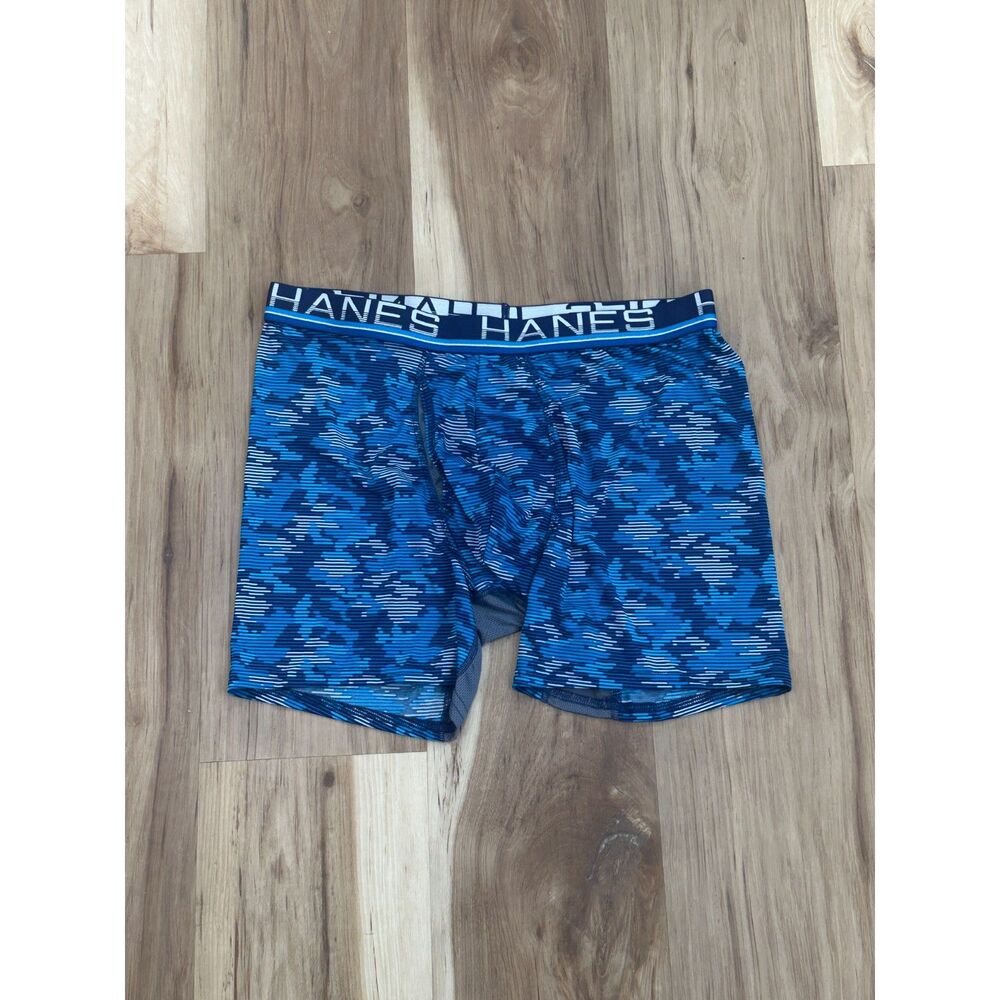 NWOT Hanes Sport X-Temp Total Support Pouch Boxer Briefs Blue Size XL